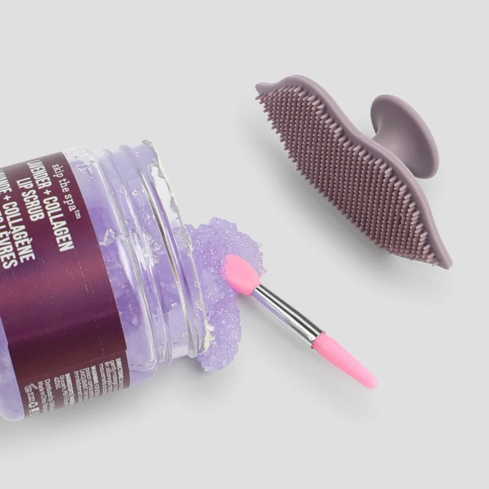 💜 Skip the Spa Lavender Collagen Exfoliating Lip Scrub Set NIB